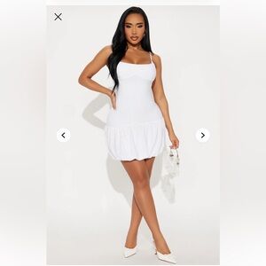 Elegant White Sleeveless Dress Sz L NWT